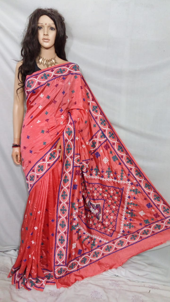 Pink Dupion Silk Sarees - Dailybuyys