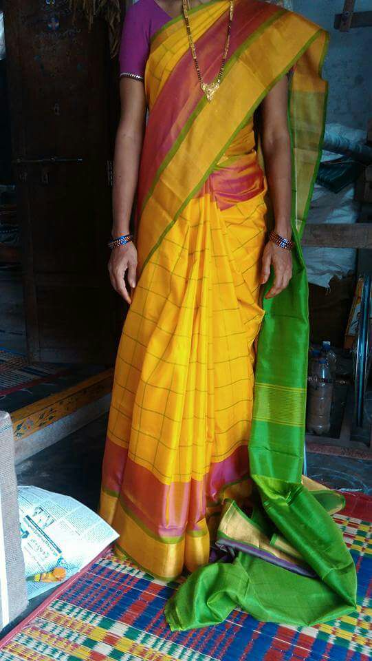Yellow Uppada Silk Sarees - Dailybuyys