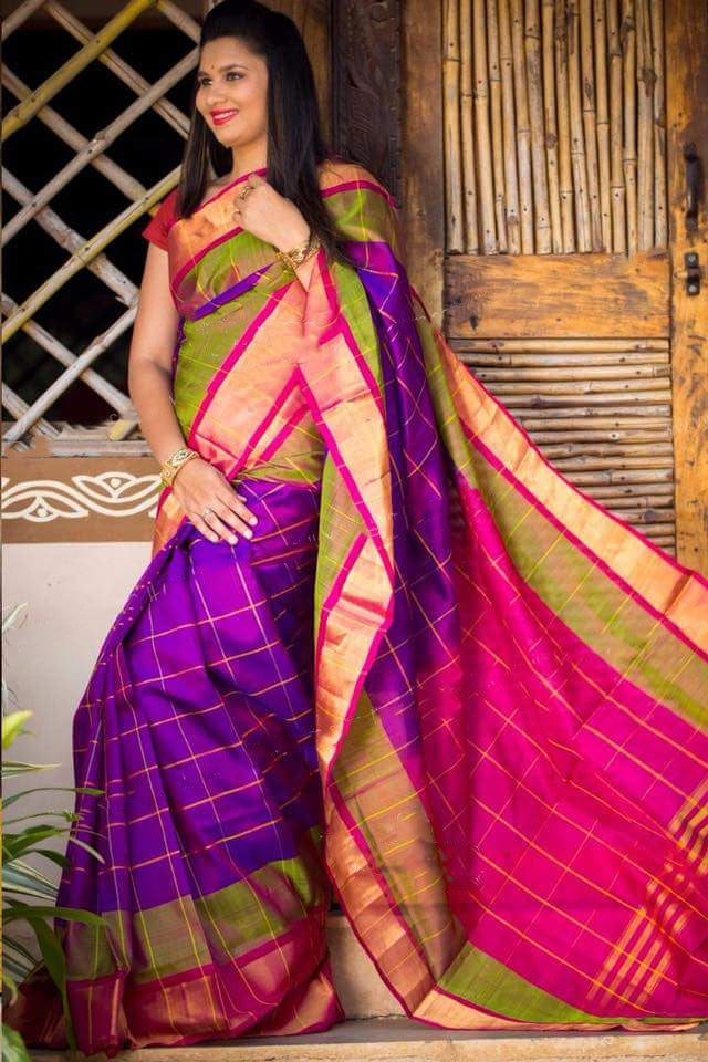 Violet Purple Uppada Silk Sarees - Dailybuyys