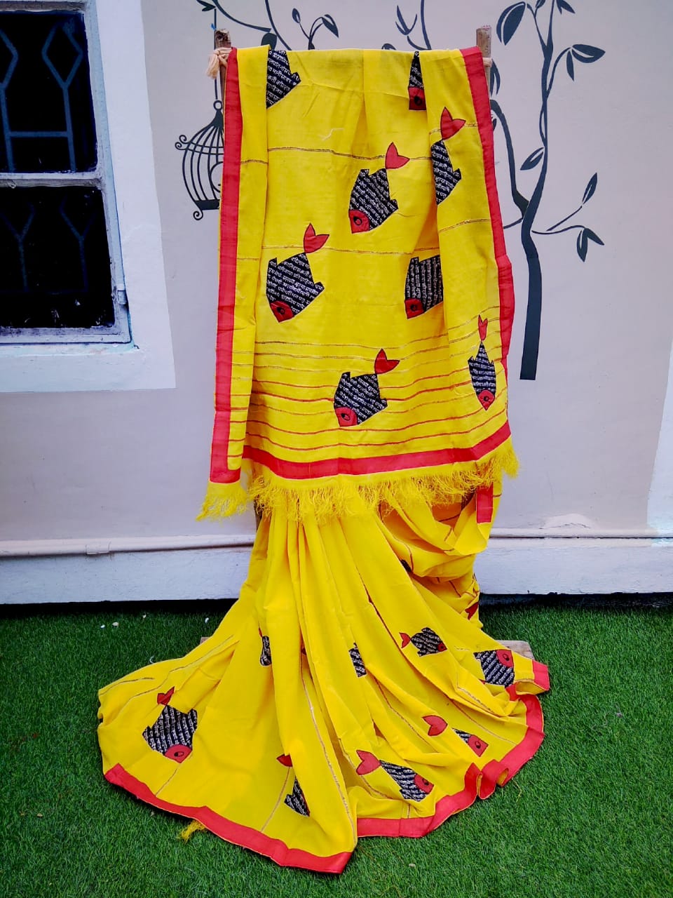 Yellow Khesh Sarees - Dailybuyys