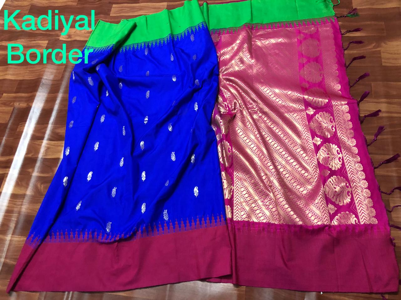 Blue Purple Kanjivaram Silk Sarees - Dailybuyys