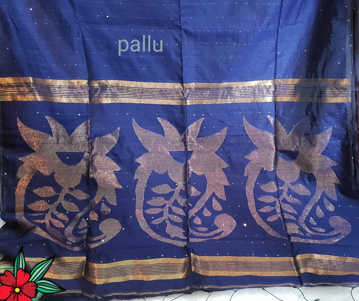 Blue Bengal Handloom Silk Sarees - Dailybuyys