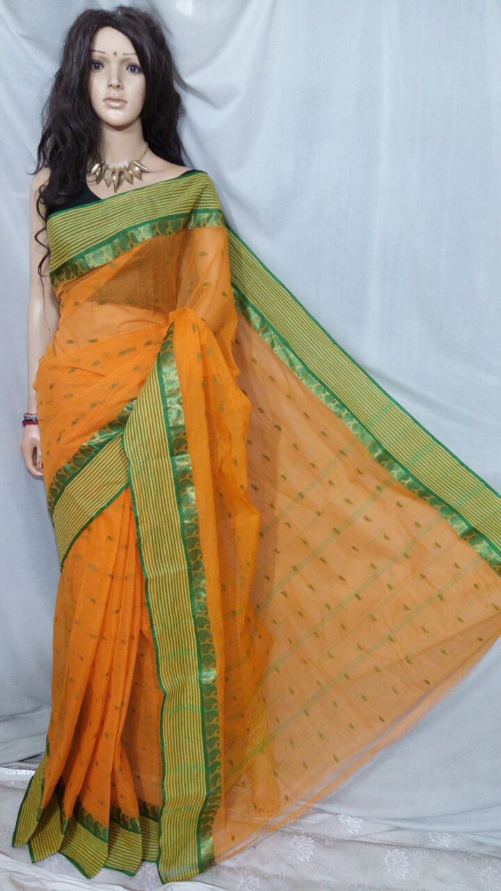Yellow Bengal Tant Sarees - Dailybuyys