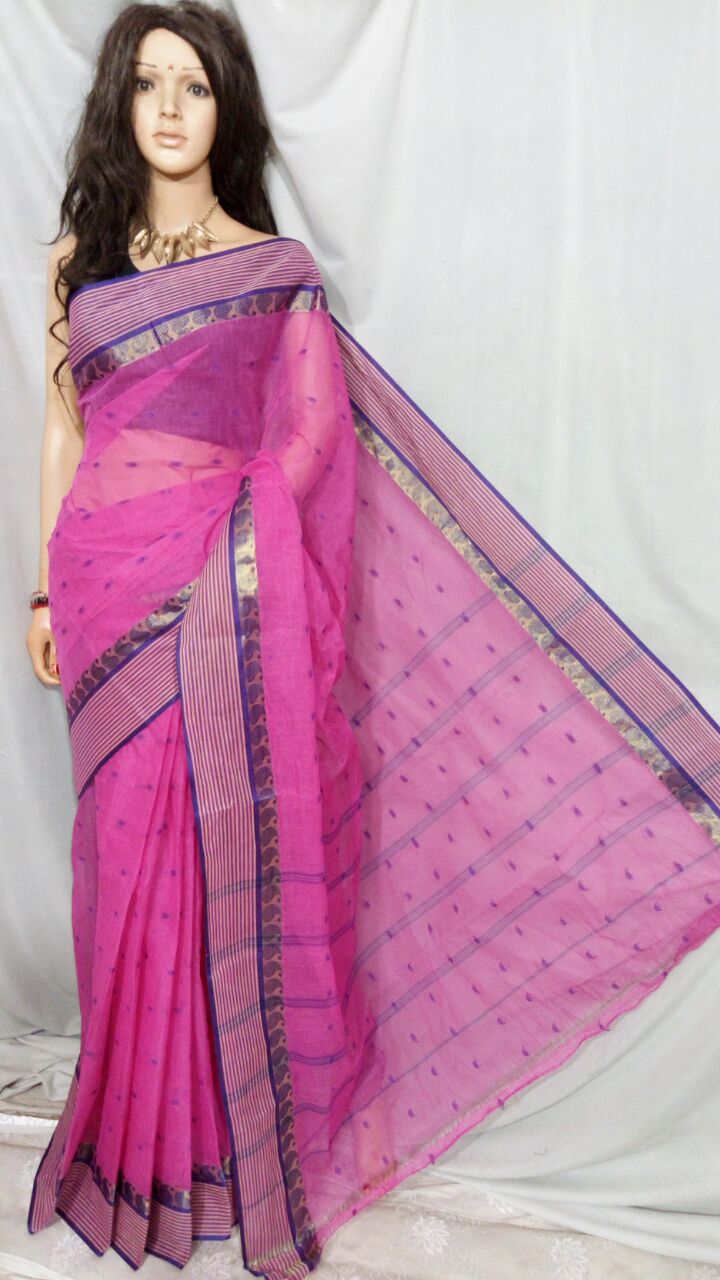 Violet Bengal Tant Sarees - Dailybuyys