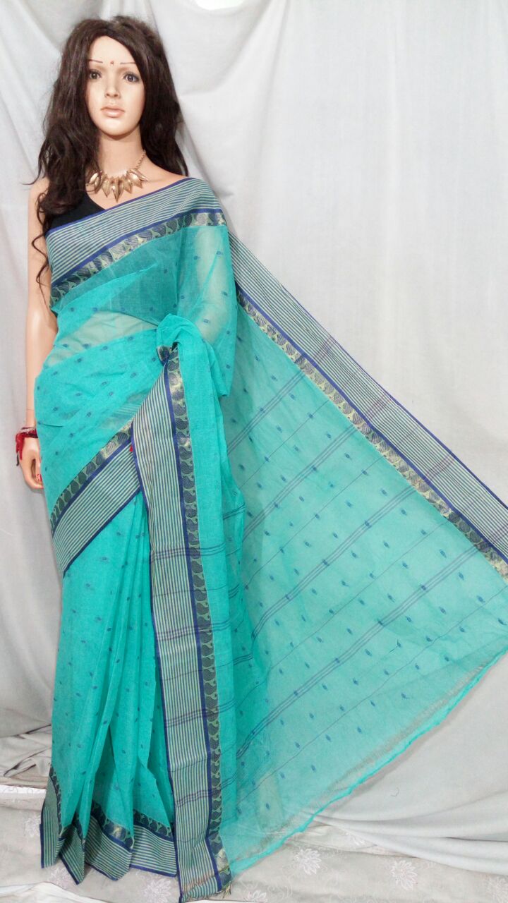 Blue Bengal Tant Sarees - Dailybuyys