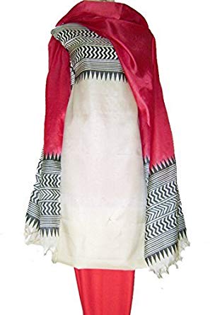 Beige Block Printed Design Pure Silk Top & Dupatta - Dailybuyys