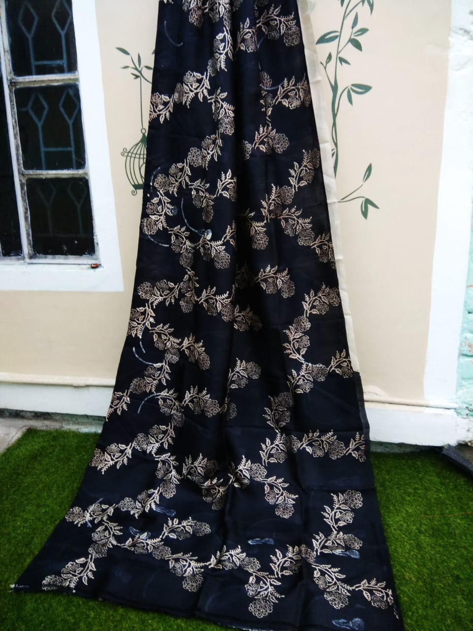 Black Pure Silk Mark Certified Murshidabad Silk Sarees - Dailybuyys