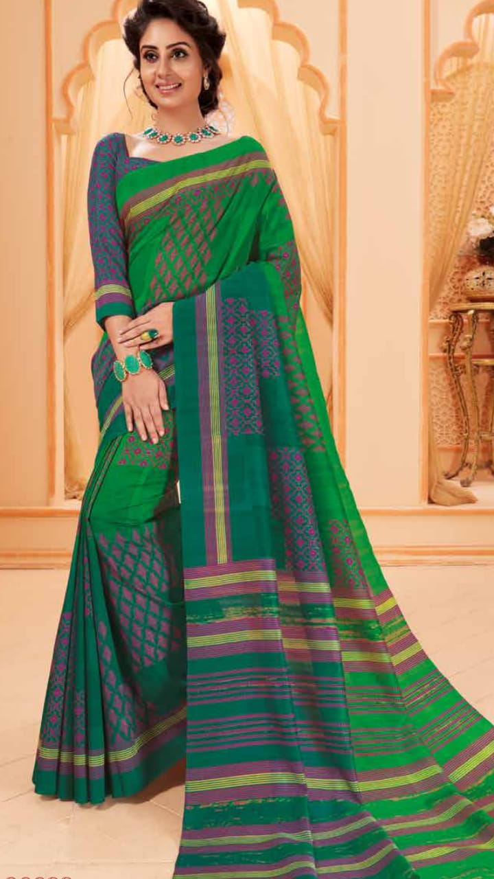 Green Bhagalpuri Silk Sarees - Dailybuyys