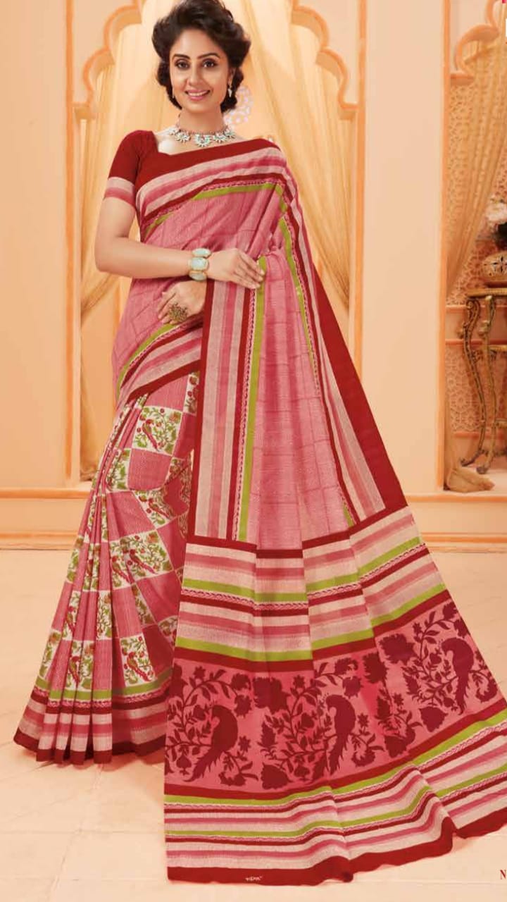 Red Bhagalpuri Silk Sarees - Dailybuyys