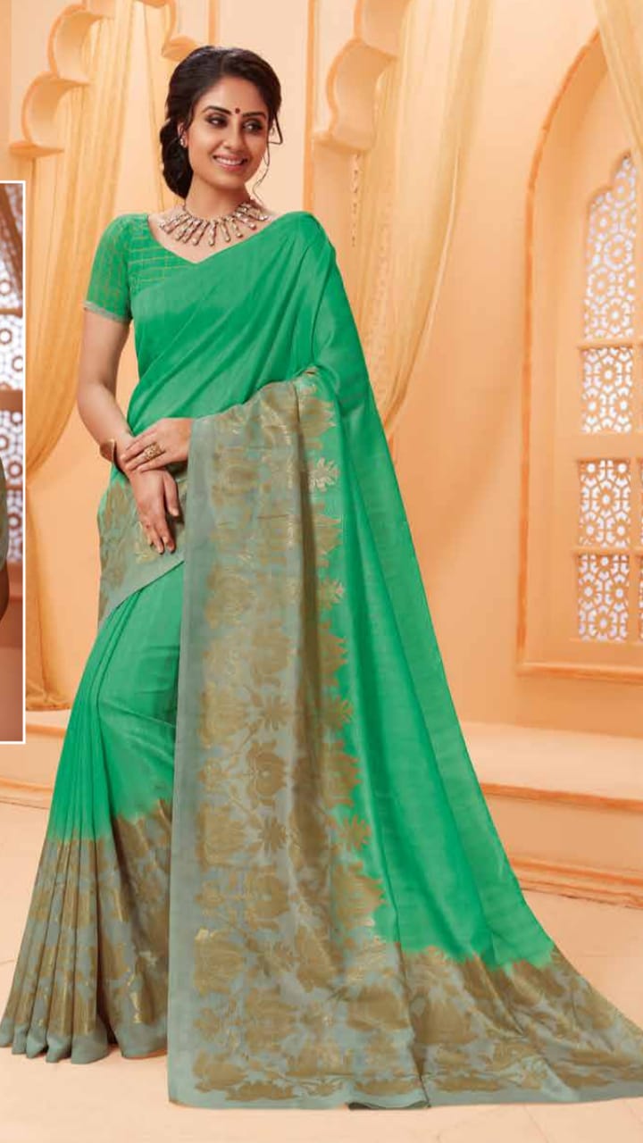 Green Bhagalpuri Silk Sarees - Dailybuyys