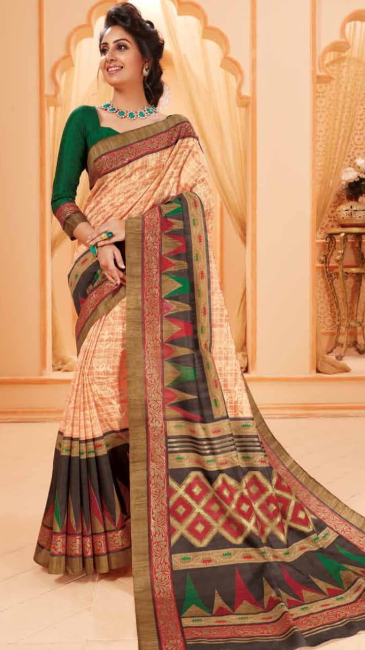 Pink Bhagalpuri Silk Sarees - Dailybuyys