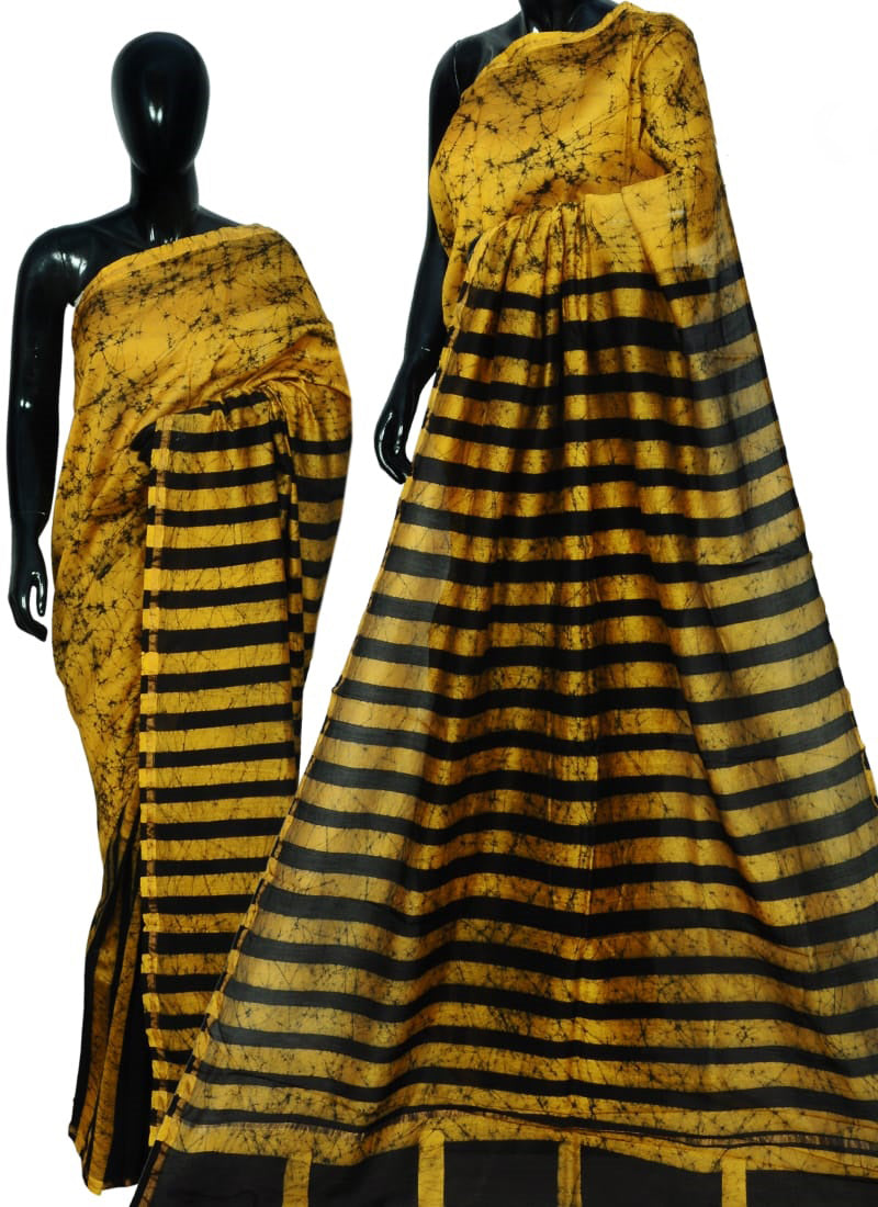 Yellow Chanderi Silk Sarees - Dailybuyys