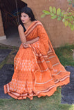 Orange Chanderi Silk Sarees
