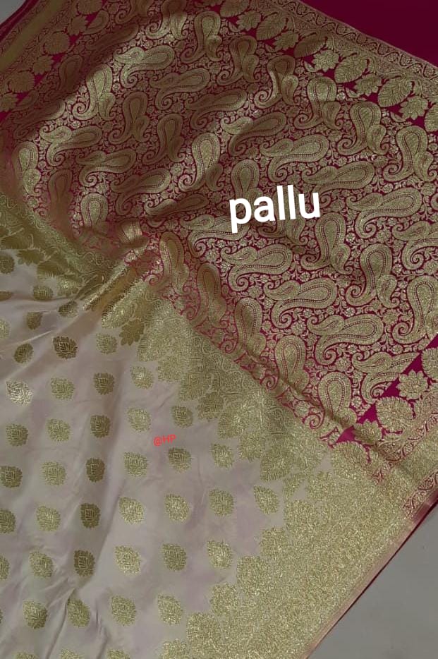 Red Beige Koriyal Banarasi Silk Sarees - Dailybuyys