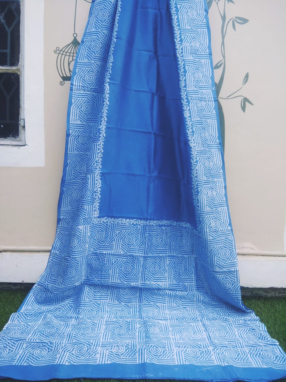 Blue Chanderi Silk Sarees - Dailybuyys