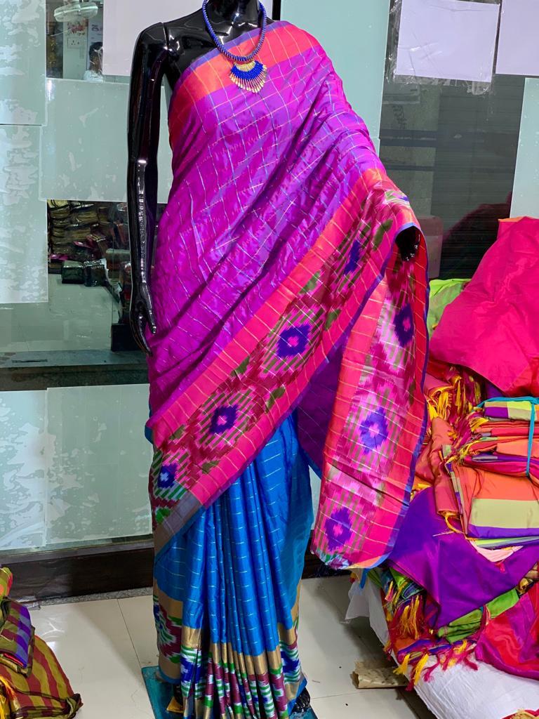 Violet Blue Pure Silk Sarees - Dailybuyys