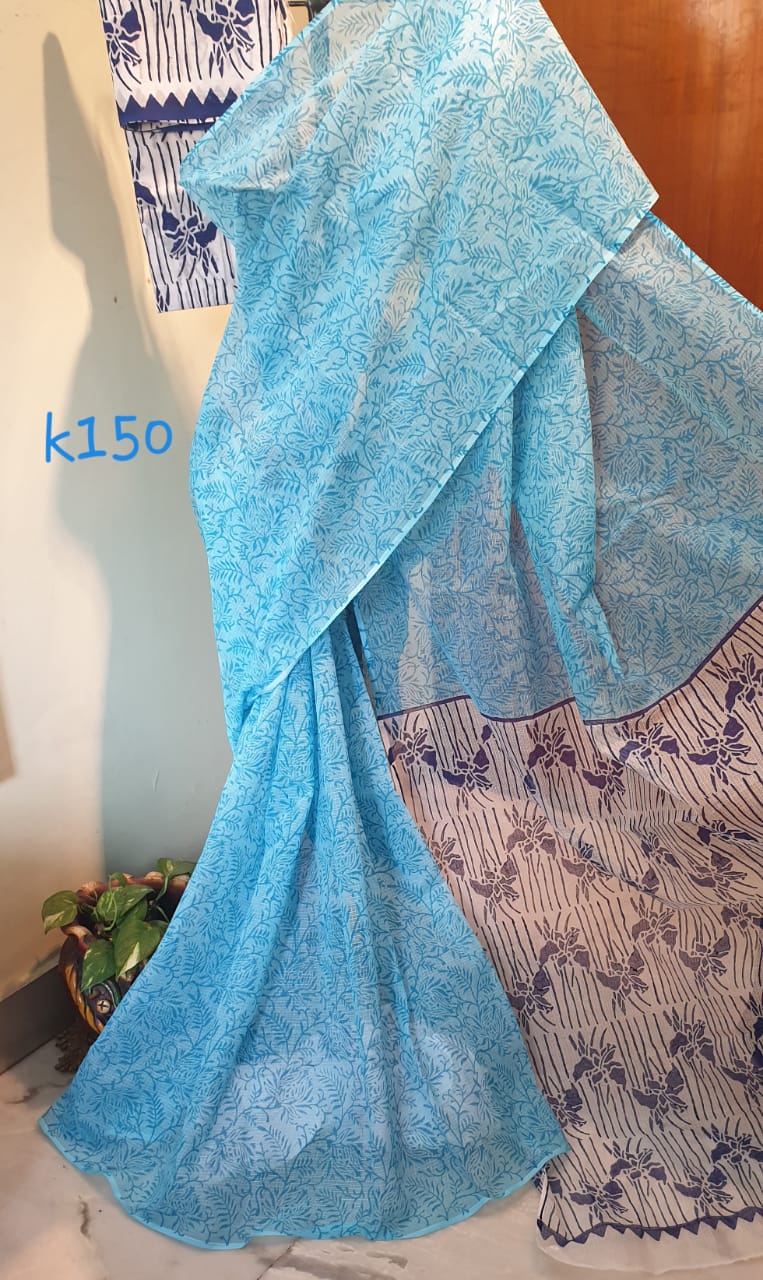 Blue KK Kota Doriya Sarees - Dailybuyys