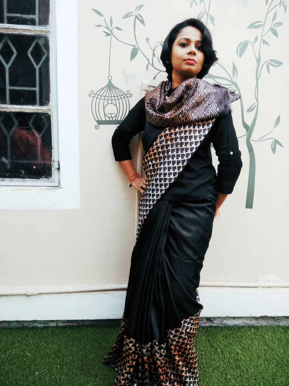 Black Pure Silk Mark Certified Murshidabad Silk Sarees - Dailybuyys