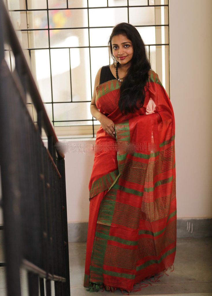 Red Kota Silk Sarees - Dailybuyys