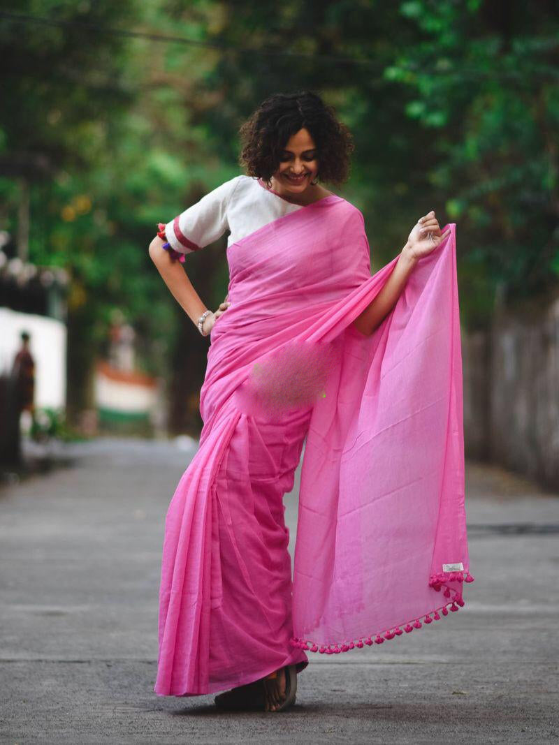 Violet Bengal Handloom Khadi Sarees - Dailybuyys