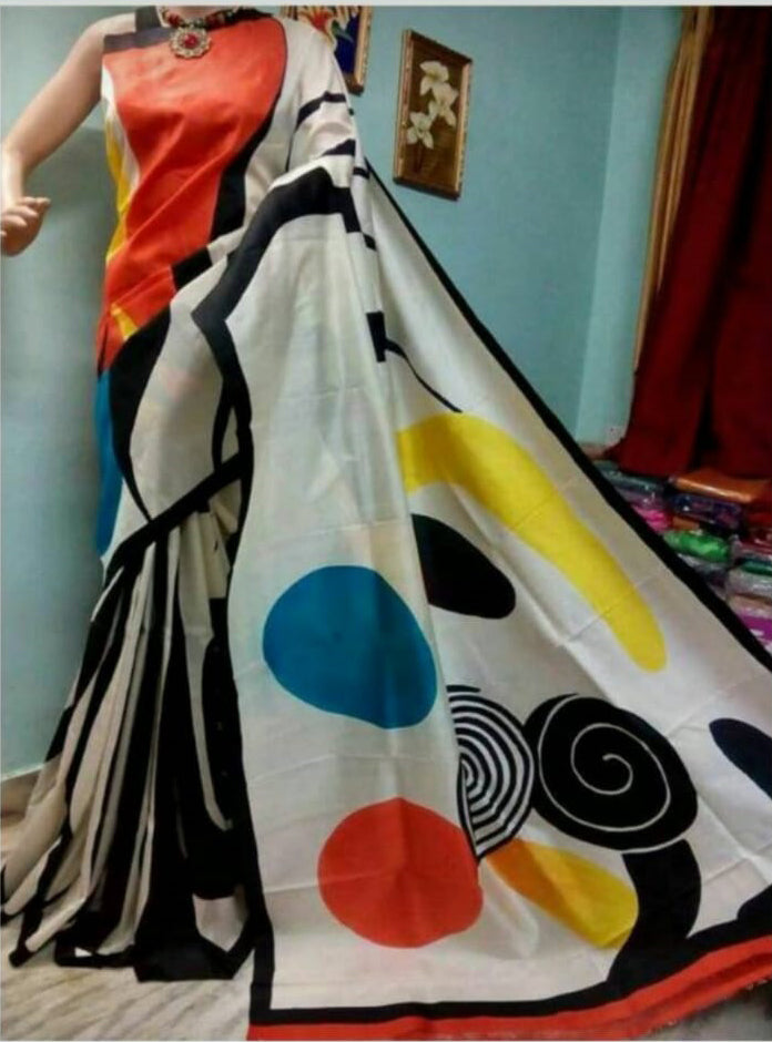 Beige Pure Silk Mark Certified Bishnupuri Silk Sarees - Dailybuyys