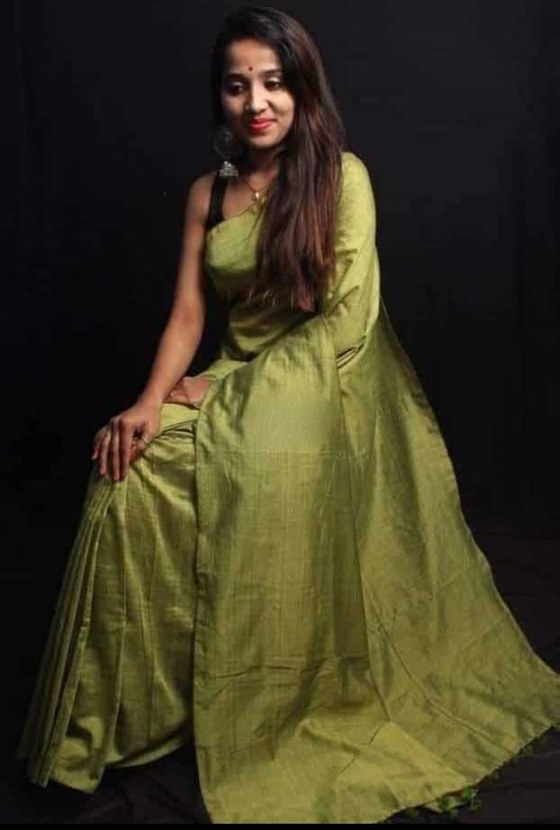 Green Handloom Khadi Sarees - Dailybuyys