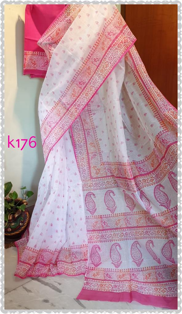 Beige Pink KK Kota Doriya Sarees - Dailybuyys