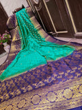 Green Blue Maheshmati Silk Sarees