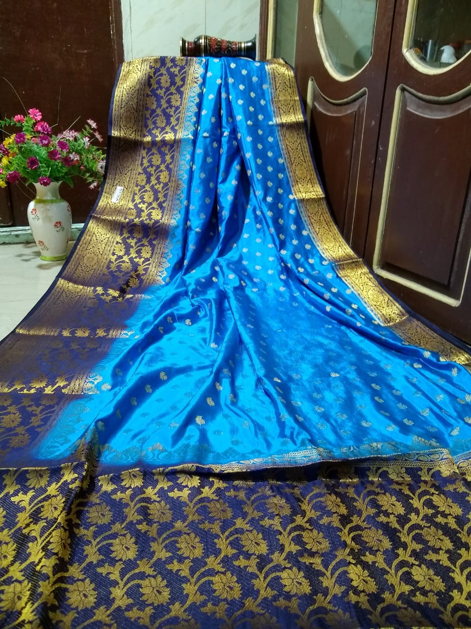 Blue Maheshmati Silk Sarees - Dailybuyys