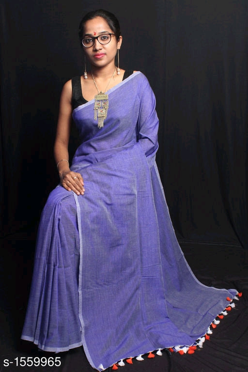 Blue Bengal Handloom Khadi Sarees - Dailybuyys