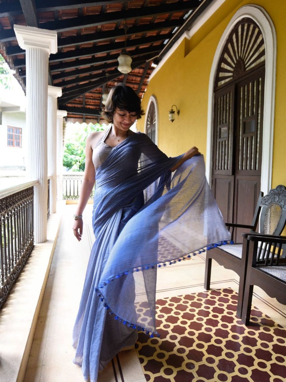 Blue Bengal Handloom Khadi Sarees - Dailybuyys