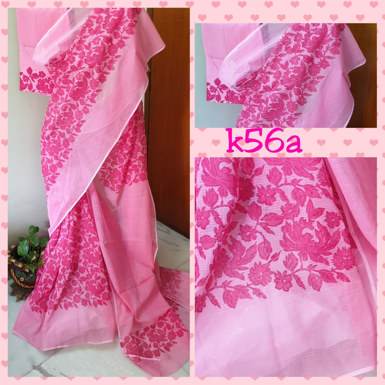 Pink KK Kota Doriya Sarees - Dailybuyys