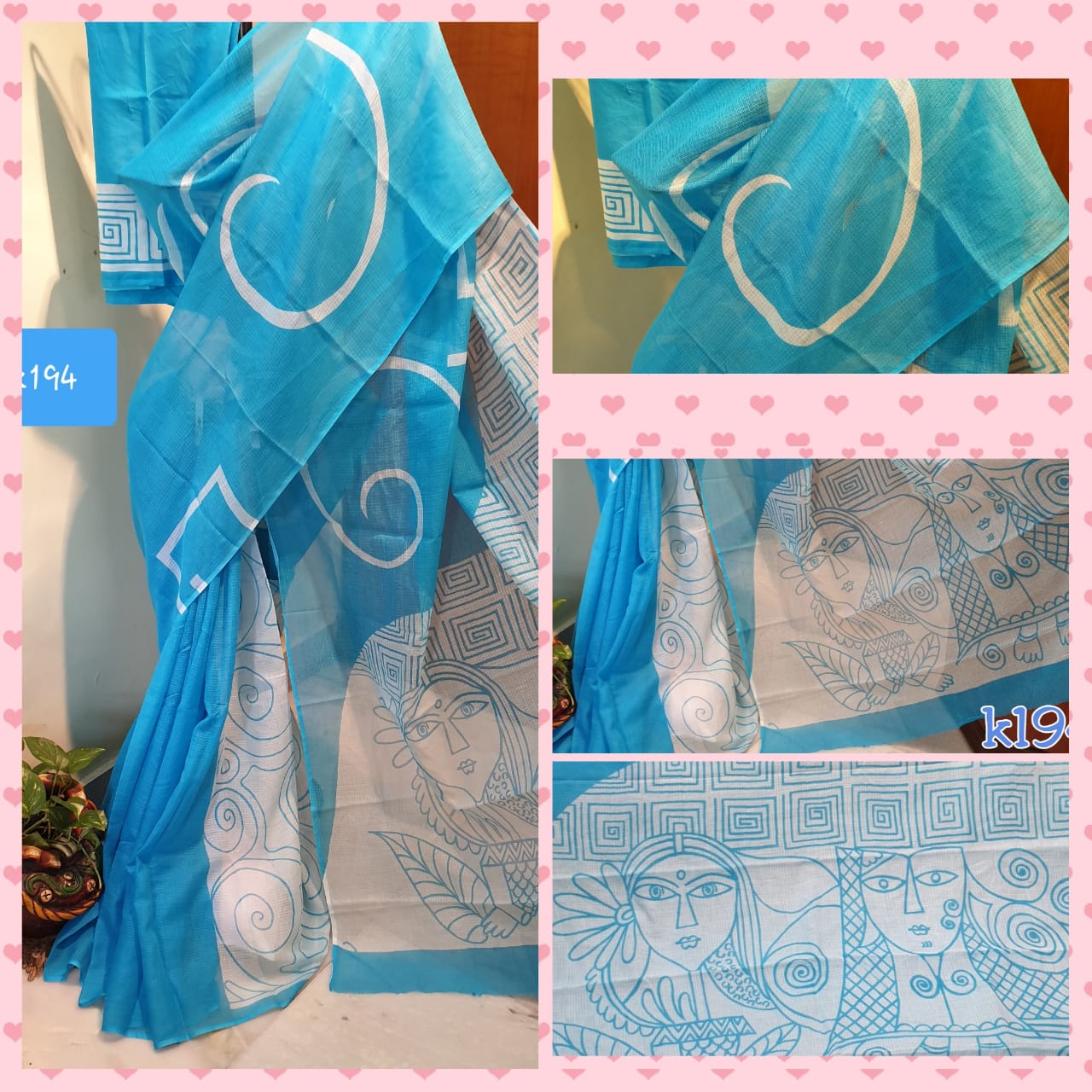 Blue KK Kota Doriya Sarees - Dailybuyys