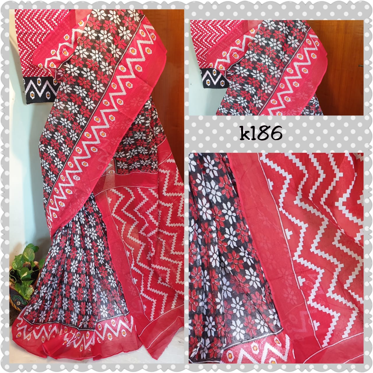 Red KK Kota Doriya Sarees - Dailybuyys