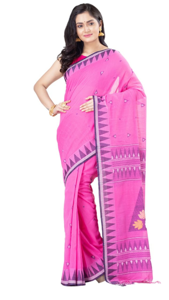 Violet Bengal Handloom Khadi Sarees - Dailybuyys