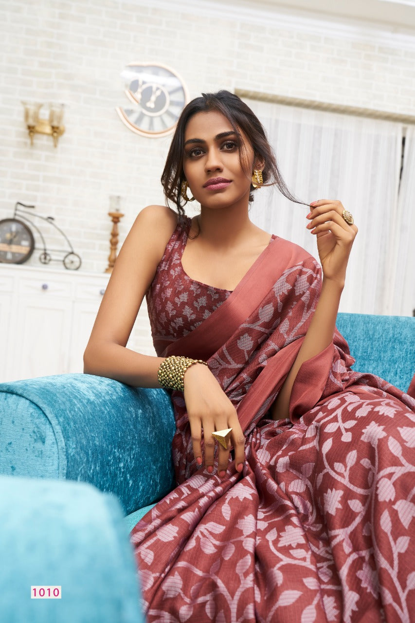 Pink Beige Braso Silk Kota Silk Sarees - Dailybuyys