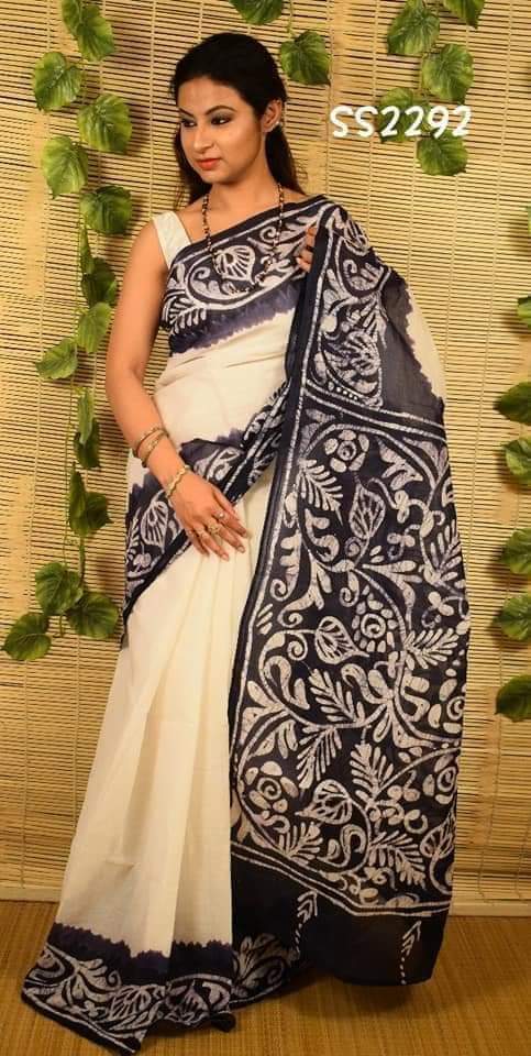 Beige Black Pure Silk Mark Certified Murshidabad Silk Sarees - Dailybuyys