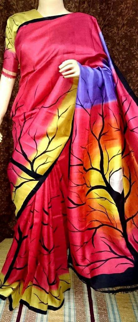 Pink Pure Silk Mark Certified Murshidabad Silk Sarees - Dailybuyys