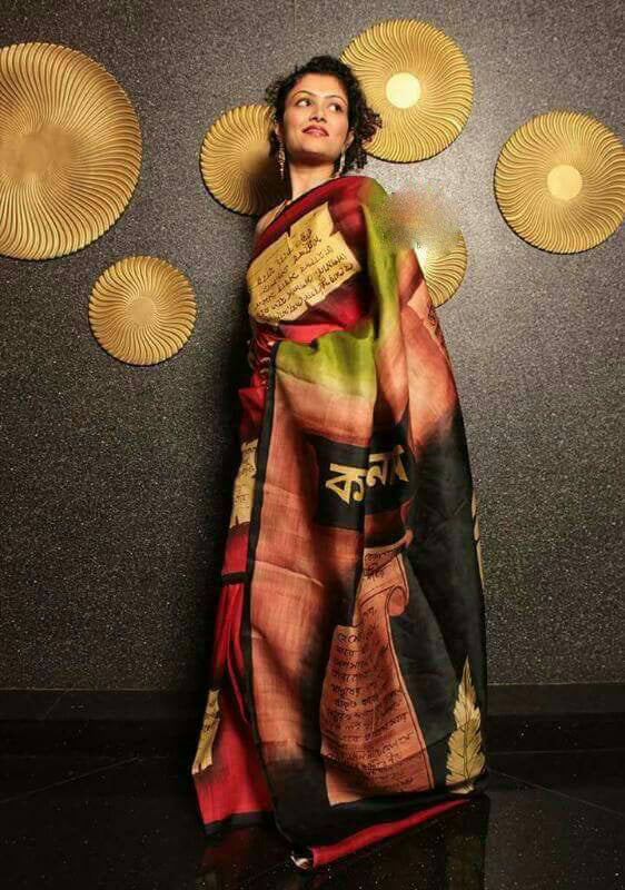 Beige Black Pure Silk Mark Certified Murshidabad Silk Sarees - Dailybuyys