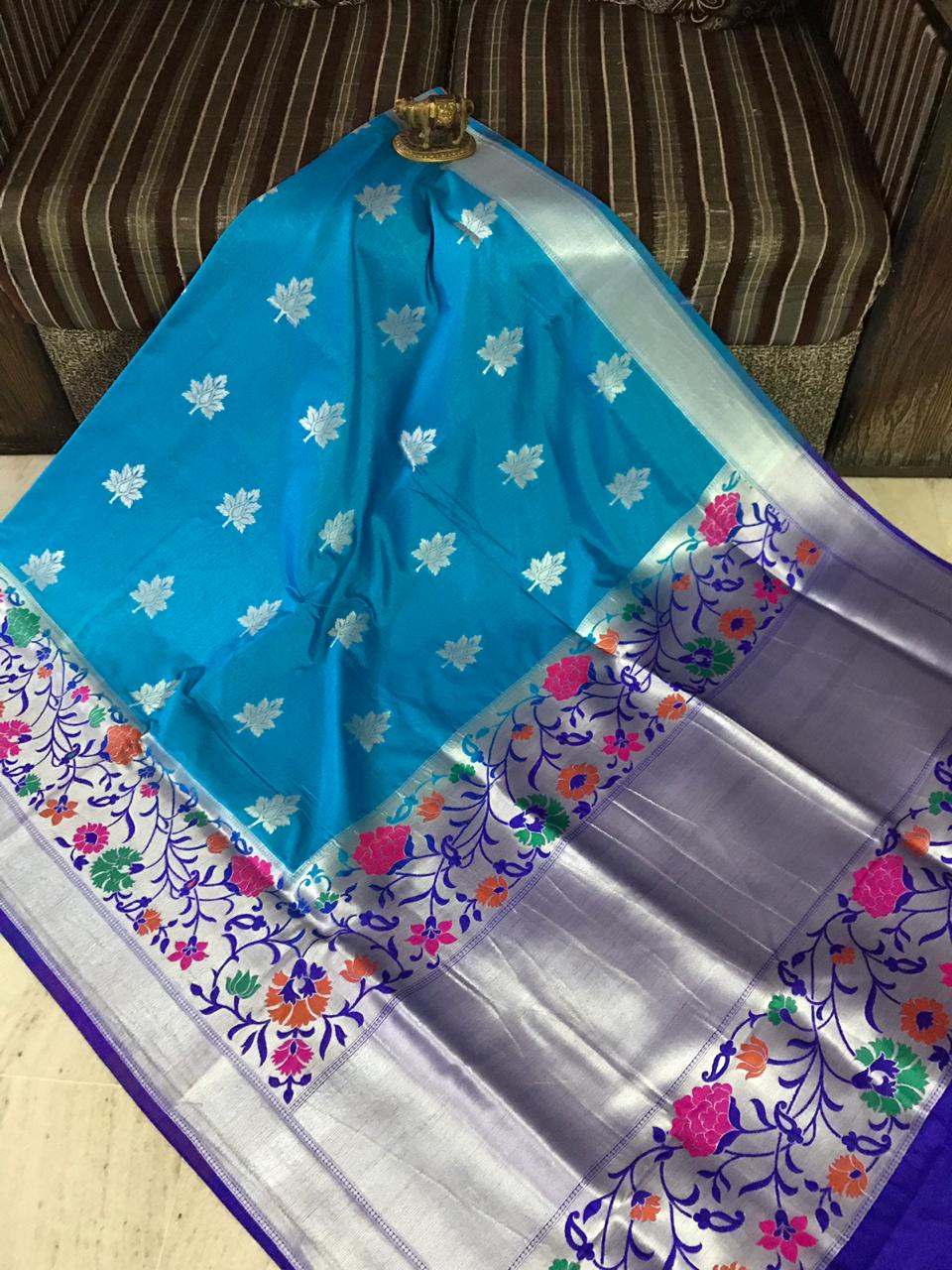 Blue Banarasi Silk Sarees - Dailybuyys