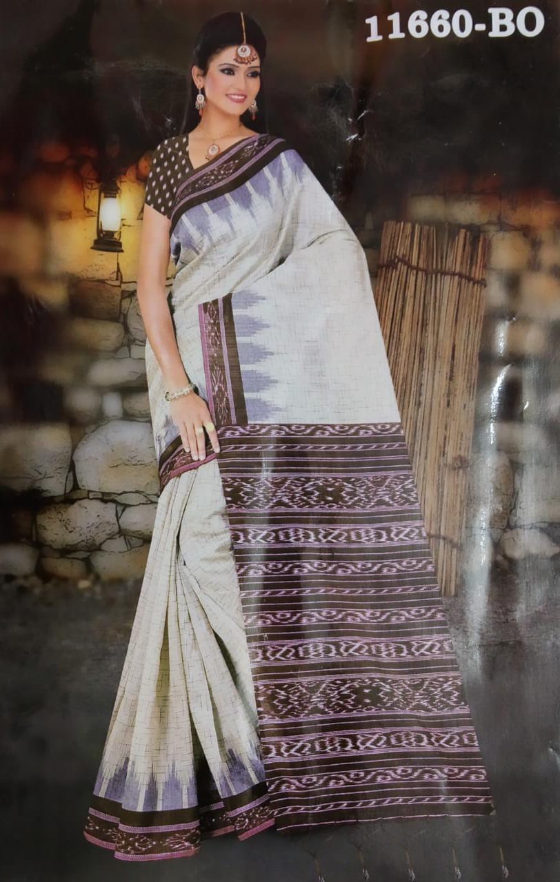 Beige Brown Beautiful Digital Pure Linen Sarees - Dailybuyys