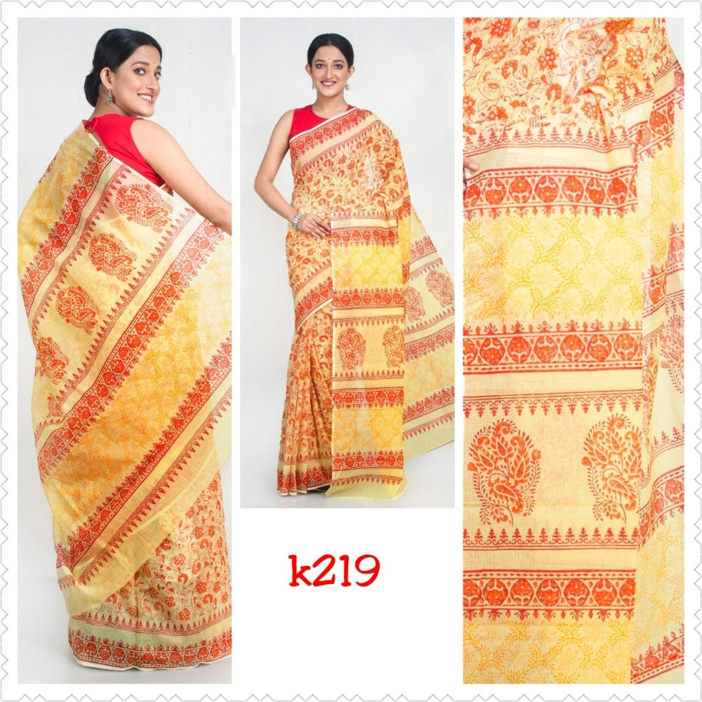 Yellow KK Kota Doriya Sarees - Dailybuyys