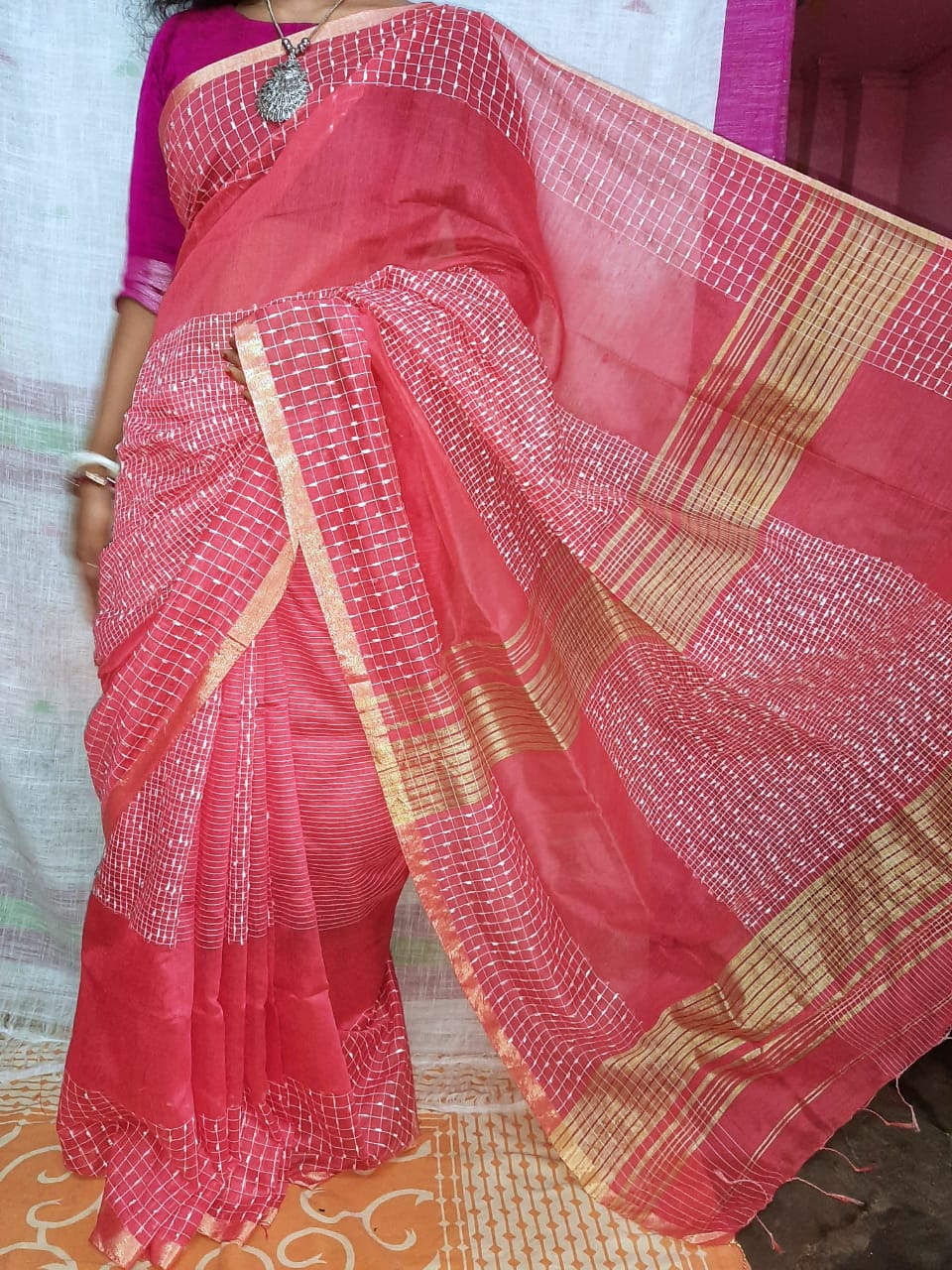 Pink Soft Silk Handloom Sarees - Dailybuyys