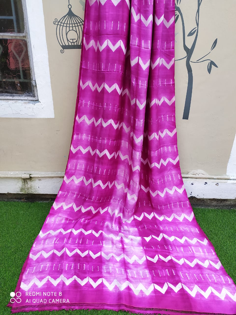 Purple Hand Wax Painted Pure Silk Mark Certified Bishnupuri Silk Sarees - Dailybuyys