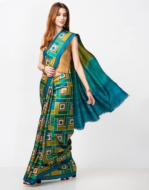 Green Hand Painted Pure Silk Mark Certified Bishnupuri Silk Sarees - Dailybuyys