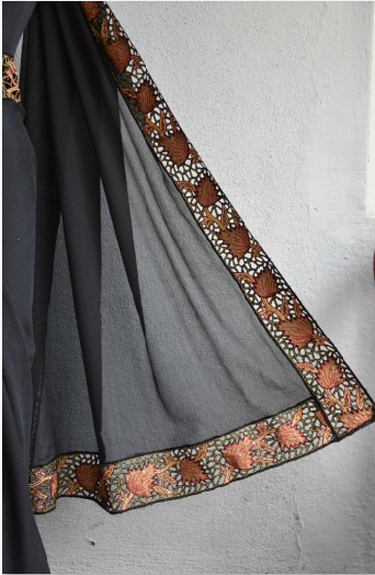 Black Cut Work Pure Silk Mark Certified Tussar Silk Sarees - Dailybuyys