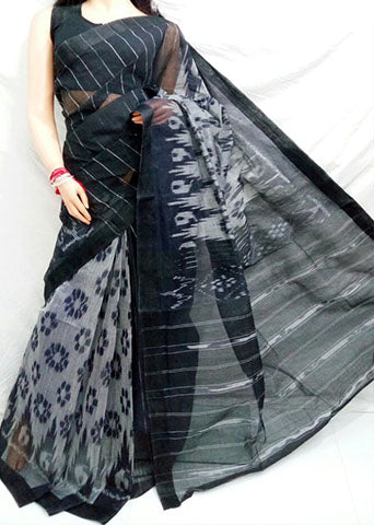 Black White Dhanekhali Tant Sarees - Dailybuyys