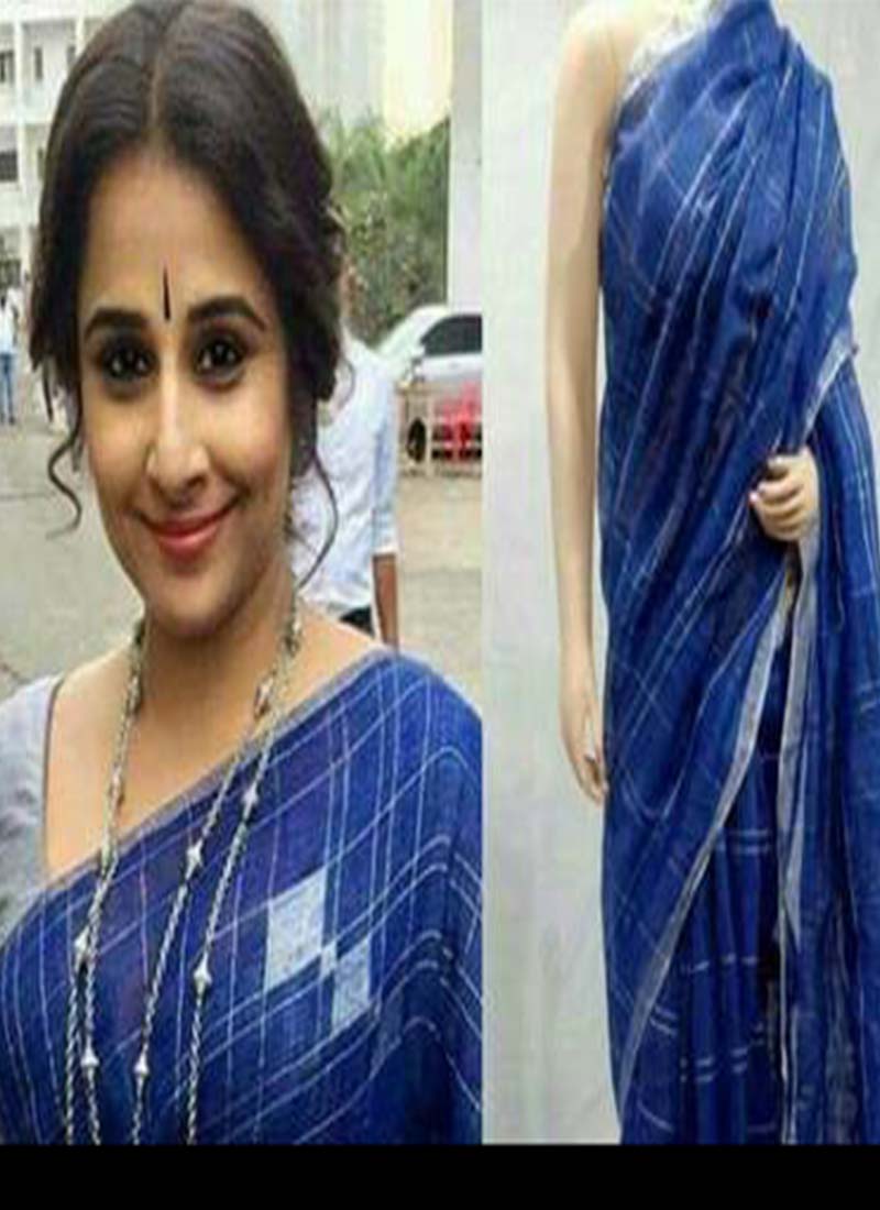 Blue Pure Linen Sarees - Dailybuyys
