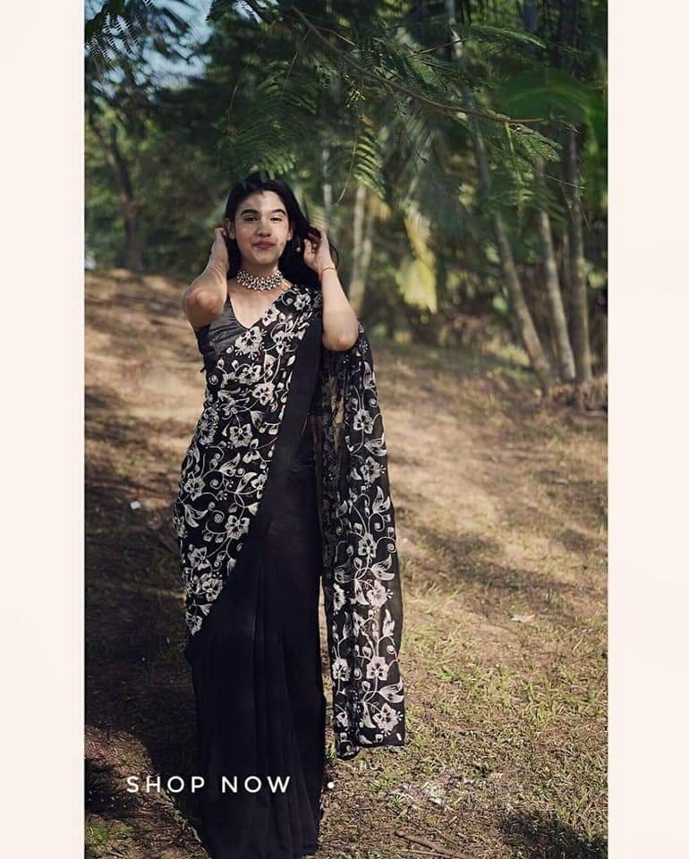 Black Embroidered Bhagalpuri Silk Sarees - Dailybuyys