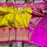 Yellow Banarasi Silk Sarees